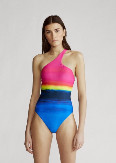 Traje de Baño Polo Ralph Lauren Mujer Multicolor - Dip-Dyed One-Shoulder - LJTDN0487